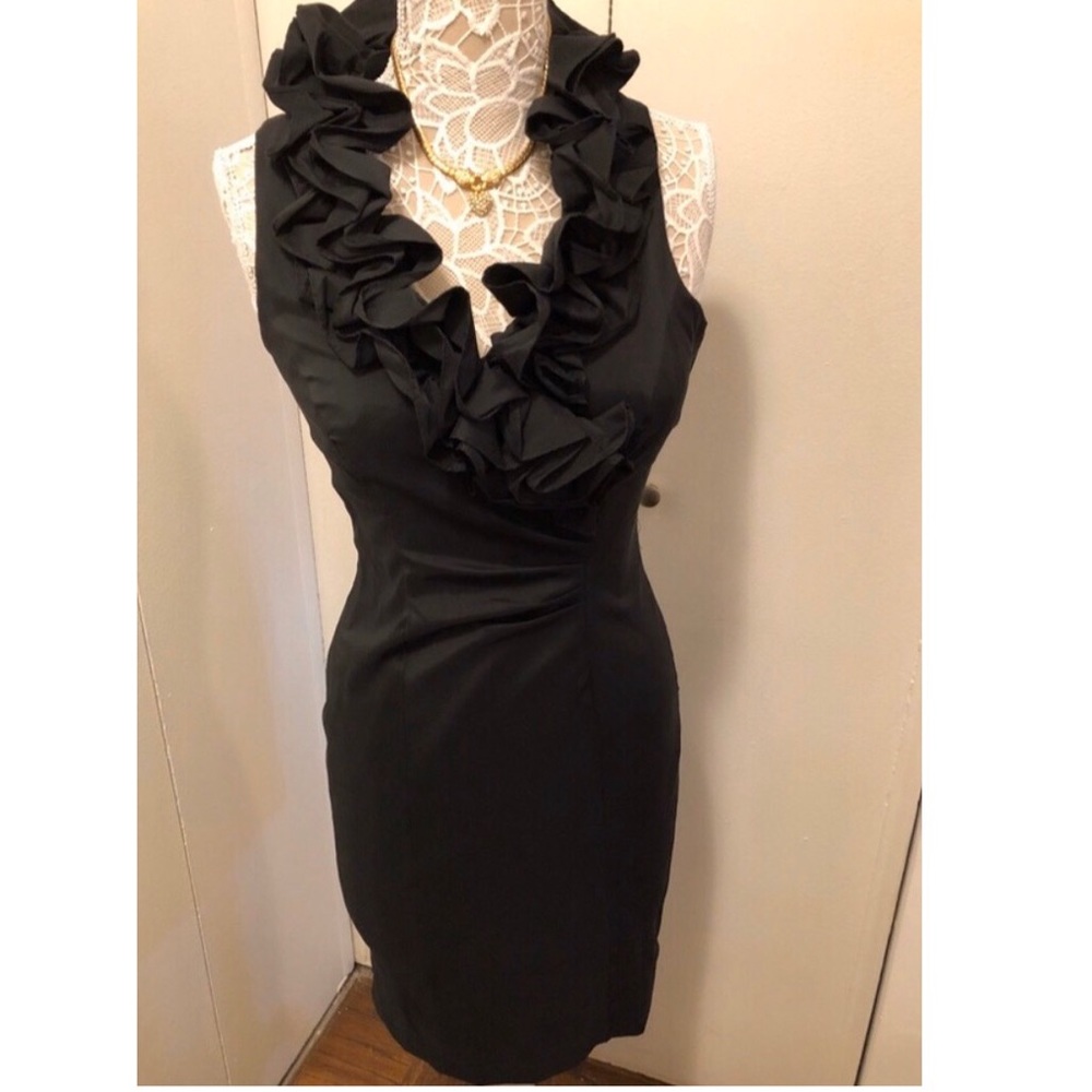 Xscape Black Ruffle Dress